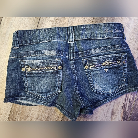 Guess Dark Blue Jean Shorts Stretch 28 - Picture 4 of 7